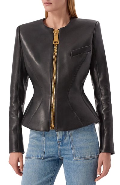 Кожаная куртка BALMAIN черного цвета по цене 499500 руб., арт. FF0SK691/LC62, фото 3 Кожаная куртка BALMAIN, арт. FF0SK691/LC62, фото 3