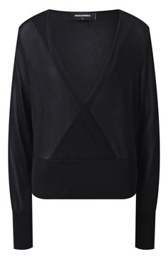 Женский пуловер из вискозы DSQUARED2 черного цвета, арт. S72HA1242/D13110 | Фото 1 (Материал внешний: Вискоза; Длина (для топов): Стандартные; Рукава: Длинные; Женское Кросс-КТ: Пуловер-одежда; Стили: Кэжуэл)