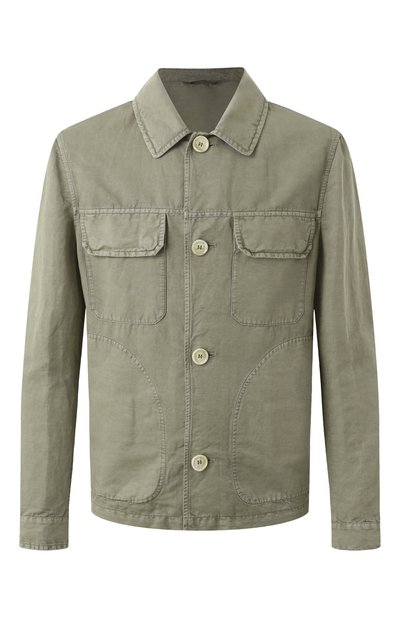 Мужская куртка-рубашка изо льна и хлопка BRUNELLO CUCINELLI, арт. M291D6512P