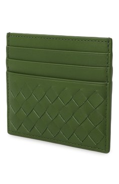 Мужской кожаный футляр для кредитных карт BOTTEGA VENETA зеленого цвета, арт. 522326/V47W1 | Фото 2 (Материал: Натуральная кожа; Материал сплава: Проставлено; Нос: Не проставлено)