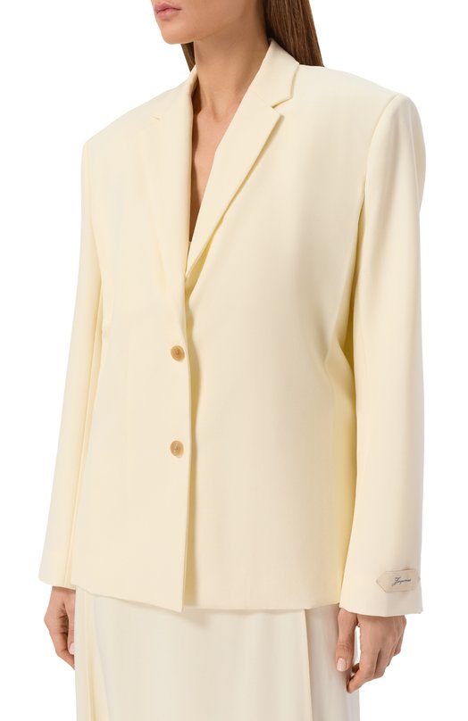 Шерстяной жакет Jacquemus 25EJAW00120/BW00637 Кремовый  25EJAW00120/BW00637 Фото 3