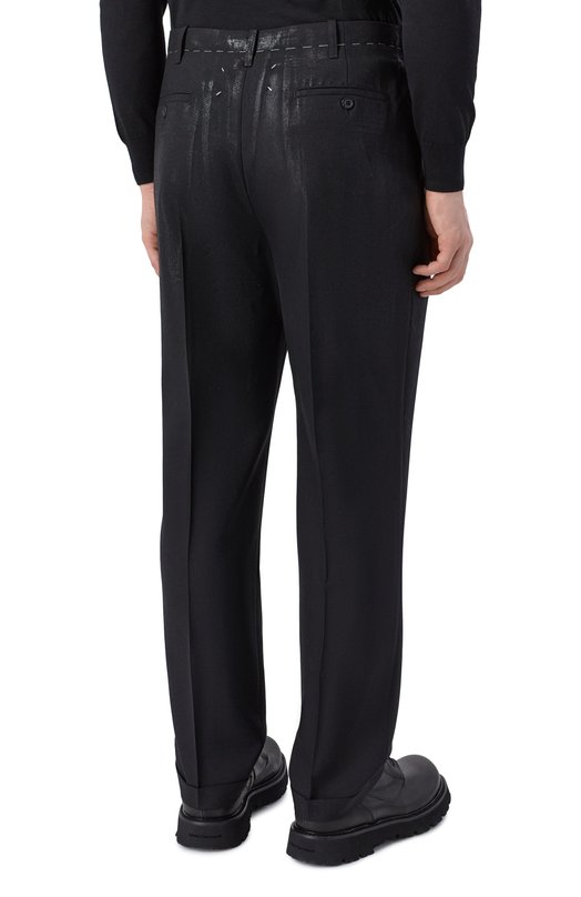 Шерстяные брюки Maison Margiela S50KA0702/M35745 Чёрный  S50KA0702/M35745 Фото 4