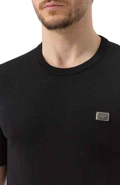 Хлопковый джемпер DOLCE & GABBANA черного цвета по цене 95050 руб., арт. GXX03T/JBCE9, фото 5 Хлопковый джемпер DOLCE & GABBANA, арт. GXX03T/JBCE9, фото 5