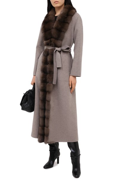 Шерстяное пальто с меховой отделкой MANZONI24, арт. 20M498-DB1Z/38-46, фото 2