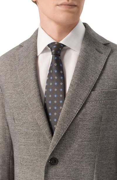 Шелковый галстук CANALI темно-коричневого цвета по цене 23150 руб., арт. 18/HJ04709, фото 2 Шелковый галстук CANALI, арт. 18/HJ04709, фото 2
