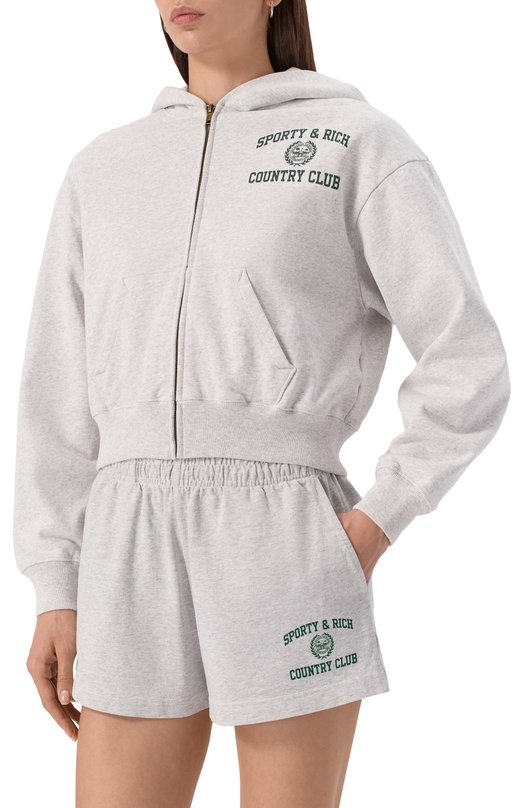 Хлопковая толстовка Sporty and Rich ST068606218GY03 Серый  ST068606218GY03 Фото 3
