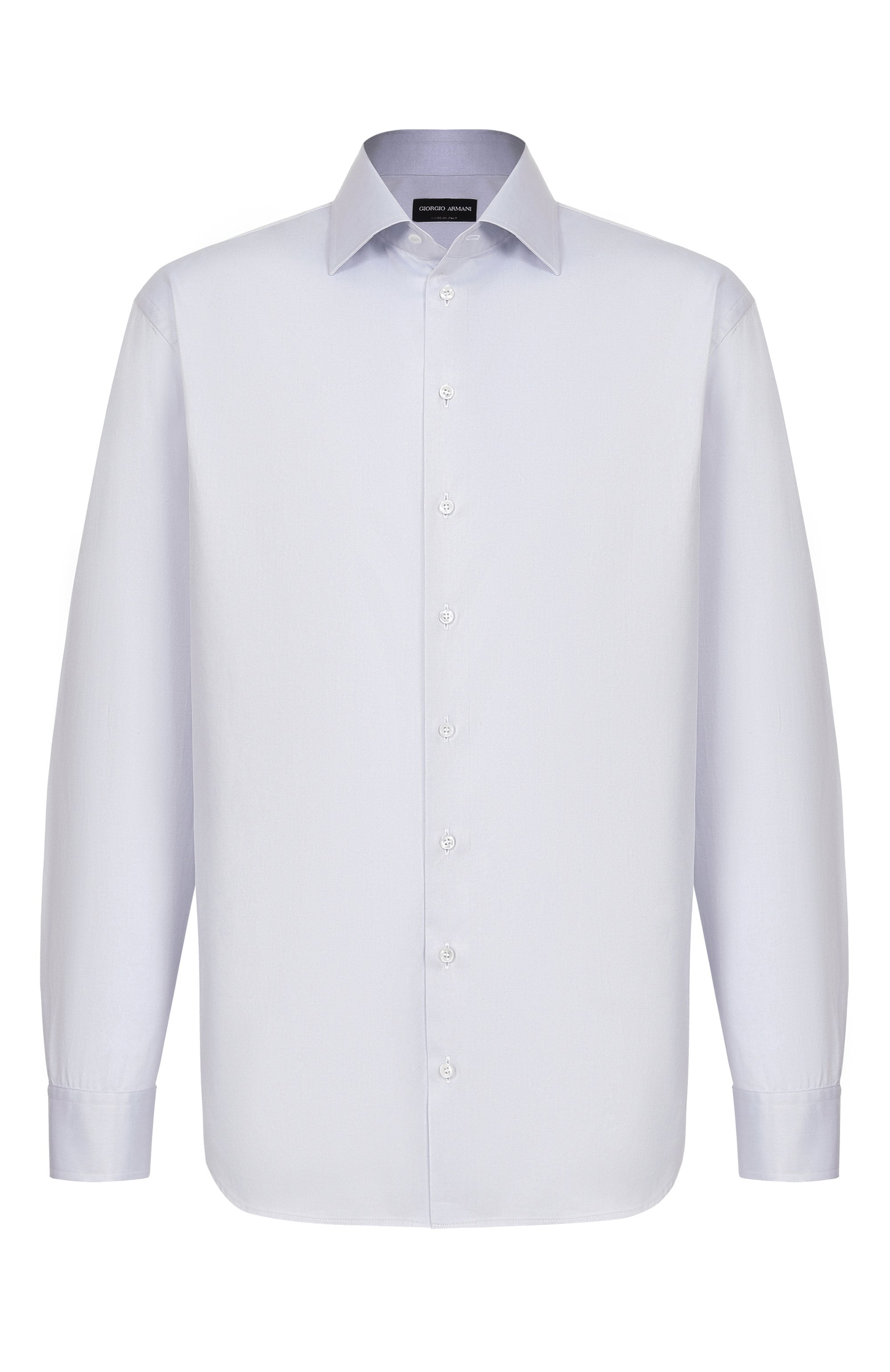 Хлопковая сорочка GIORGIO ARMANI голубого цвета по цене 63750 руб., арт. GM000468/TE11187, фото 1 Хлопковая сорочка GIORGIO ARMANI, арт. GM000468/TE11187, фото 1