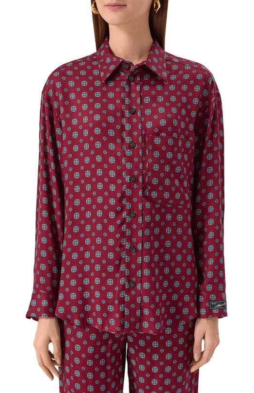 Рубашка из вискозы Erika Cavallini P5WT01 Бордовый  P5WT01 Фото 3