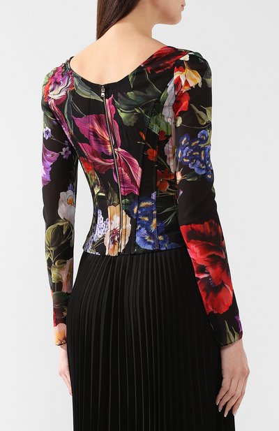 Шелковый топ DOLCE & GABBANA разноцветного цвета по цене 156500 руб., арт. F7307T/FSAYL, фото 4 Шелковый топ DOLCE & GABBANA, арт. F7307T/FSAYL, фото 4