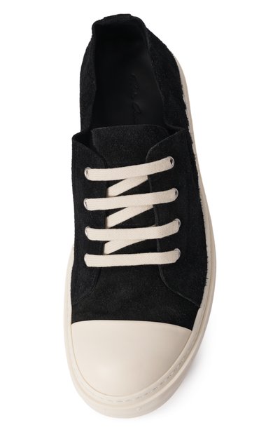 Замшевые кеды RICK OWENS черно-белого цвета по цене 106000 руб., арт. RR02F4899/LVSHH4, фото 5 Замшевые кеды RICK OWENS, арт. RR02F4899/LVSHH4, фото 5