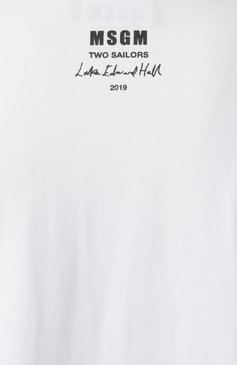 Мужская хлопковая футболка MSGM белого цвета, арт. 3840MM140/257002 | Фото 6 (Материал сплава: Проставлено; Рукава: Короткие; Длина (для �топов): Стандартные; Драгоценные камни: Проставлено; Стили: Кэжуэл; Принт: С принтом; Материал внешний: Хлопок; Кросс-КТ: Джерси; Мужское Кросс-КТ: Футболка-одежда)