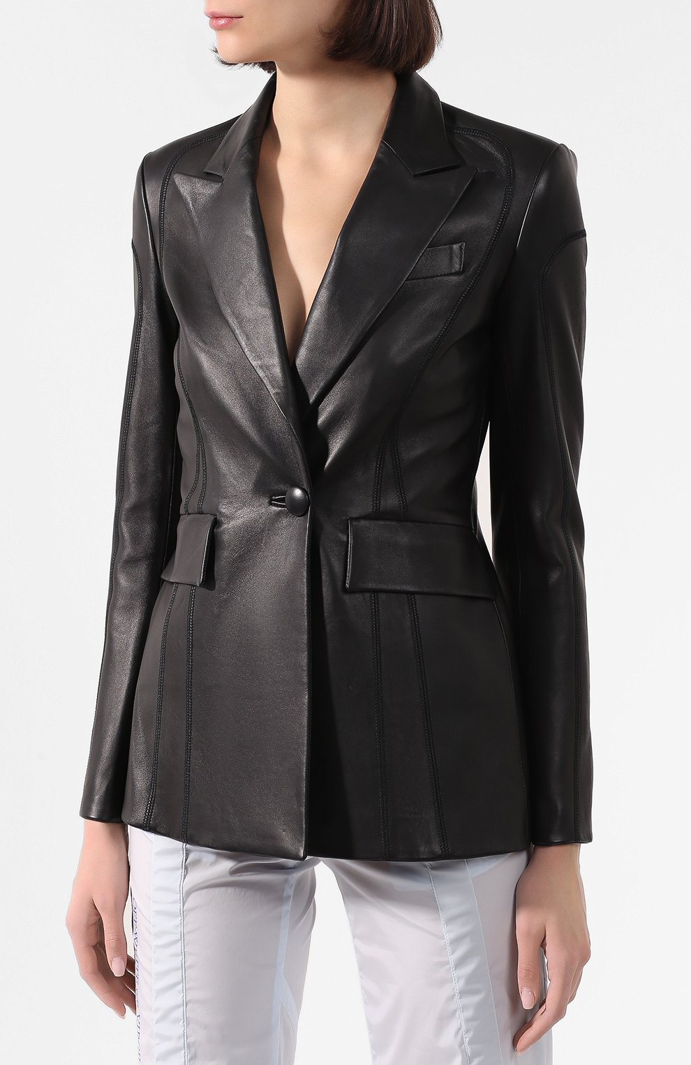 Кожаный жакет OFF-WHITE, арт. 0WJA024R20F990681000, фото 3