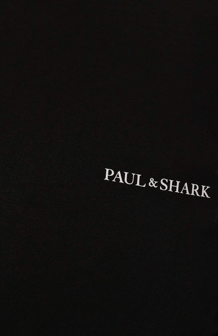 Мужская хлопковая футболка PAUL&SHARK черного цвета, арт. 14311649/3XL | Фото 5 (Длина (для топов): Удлиненные; Рукава: Короткие; Материал внешний: Хлопок; Стили: Кэжуэл; Принт: С принтом; Кросс-КТ: Джерси; Мужское Кросс-КТ: Футболка-одежда; Автоматизация состава: Проставлено; Автоматизация ТО: Проставлено)