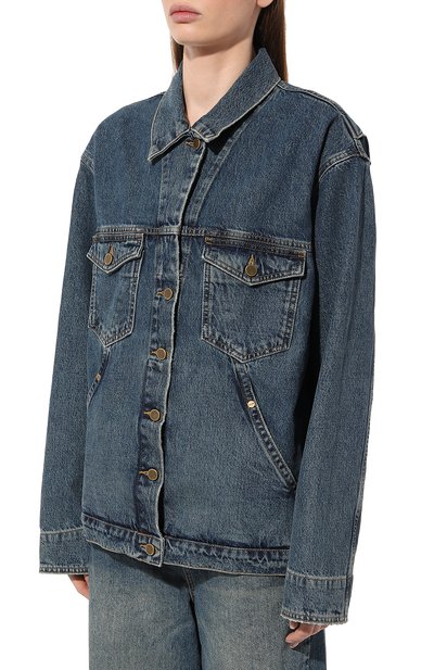 Джинсовая куртка LESYANEBO тёмно-голубого цвета по цене 26000 руб., арт. SS23/DENIMJ002, фото 3 Джинсовая куртка LESYANEBO, арт. SS23/DENIMJ002, фото 3