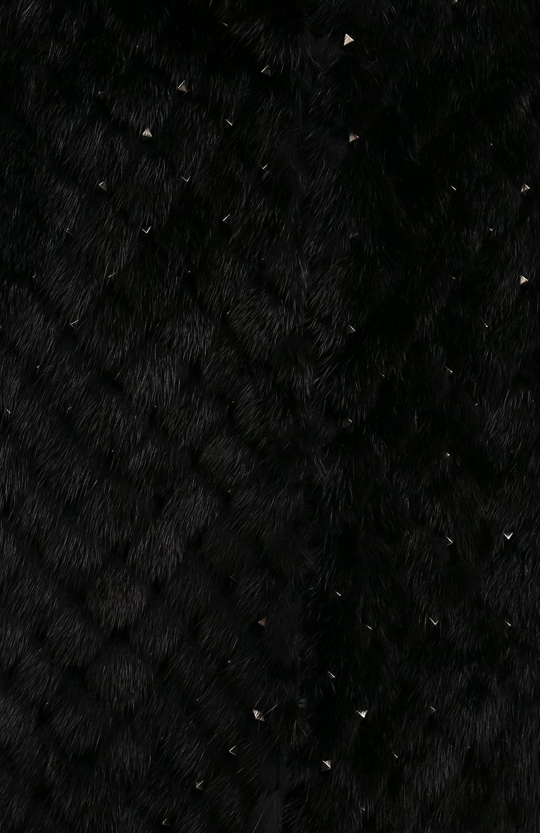 Женская шуба из норки VALENTINO черного цвета, арт. QF3FA5701SF | Фото 5 (Рукава: Длинные; Статус проверки: Проверена категория, Проверено; Длина (верхняя одежда): До колена; Материал внешний: Натуральный мех; Женское Кросс-КТ: Мех; Стили: Классический; Кросс-КТ: Куртка)