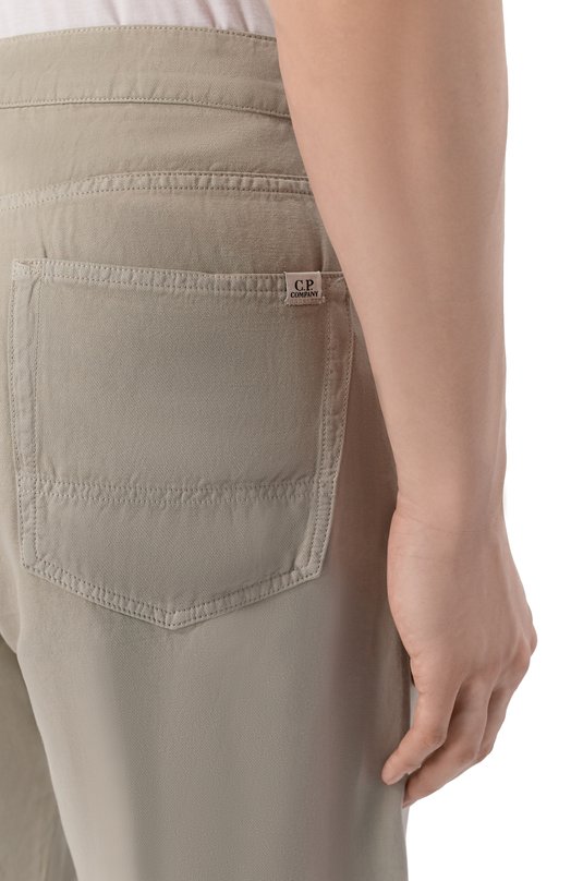Брюки из хлопка и льна C.P. Company 20CMPA305A/110626G Бежевый  20CMPA305A/110626G Фото 5