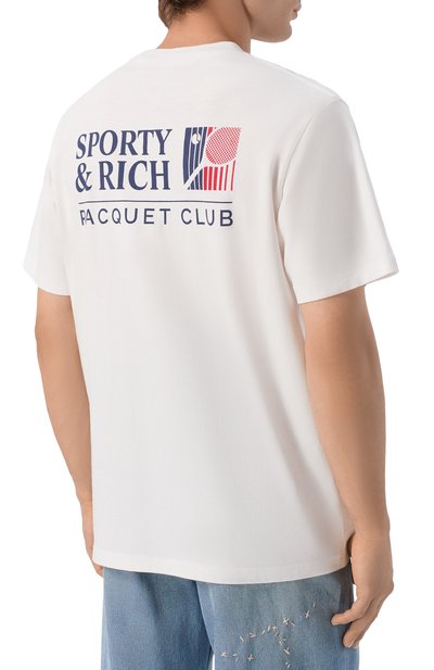 Хлопковая футболка SPORTY AND RICH, арт. T0119710431WH01, фото 4