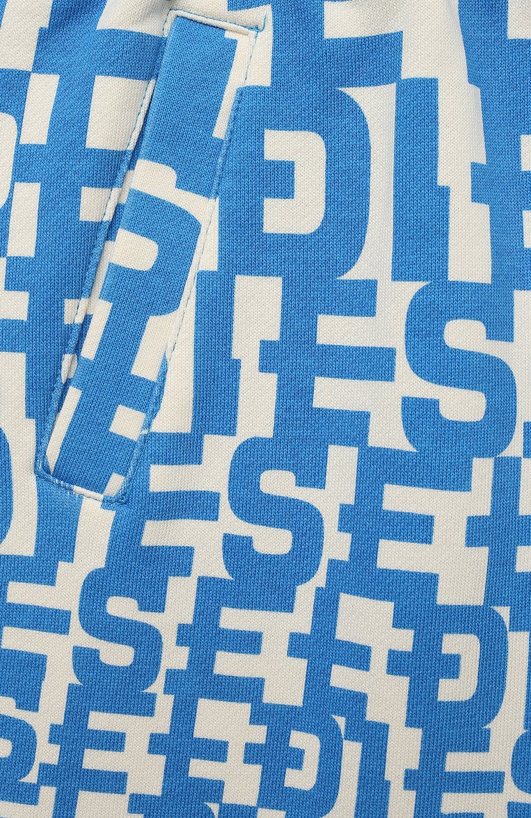 Детские хлопковые шорты DIESEL голубого цвета, арт. J01780/KYAXN | Фото 3 (Материал внешний: Хлопок; Но�с: Не проставлено; Случай: Повседневный; Ростовка одежда: 4 года | 104 см, 10 - 11 лет | 140 - 146см, 8 лет | 128 см, 6 лет | 116 см, 16 лет | 164 см, 13 - 15 лет | 158 см)
