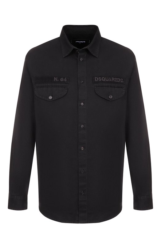 Хлопковая рубашка Dsquared2 S74DM0952/D35264 Чёрный S74DM0952/D35264