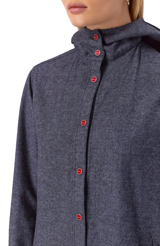 Рубашка из кашемира и хлопка Kiton D54435K0128A02 Синий  D54435K0128A02 Фото 5