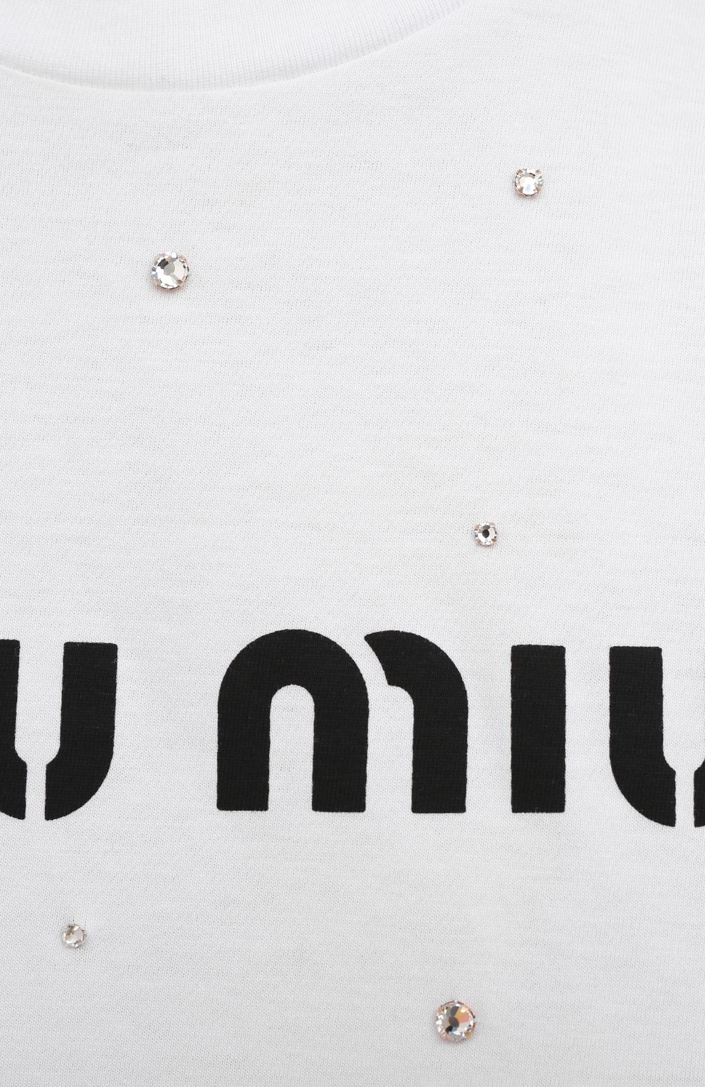 Хлопковая футболка MIU MIU белого цвета по цене 115000 руб., арт. MJN240-1XE1-F0009, фото 5 Хлопковая футболка MIU MIU, арт. MJN240-1XE1-F0009, фото 5