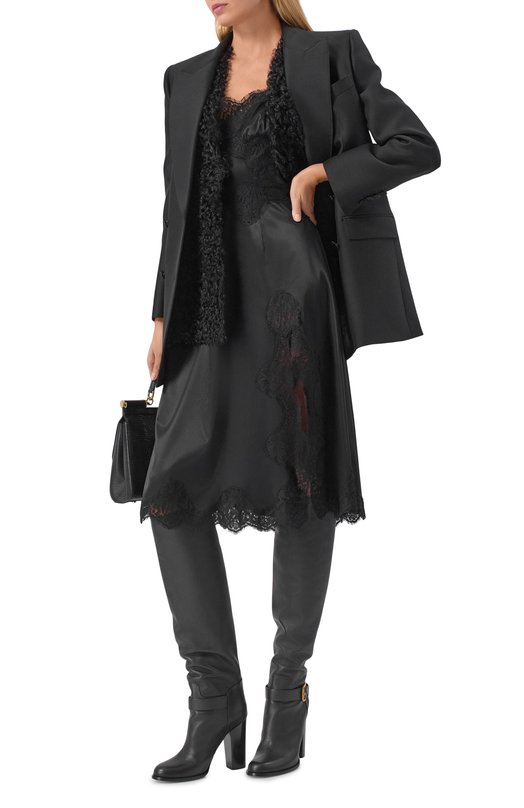 Жилет из овчины Dolce & Gabbana F793LF/FUPP0 Чёрный  F793LF/FUPP0 Фото 2