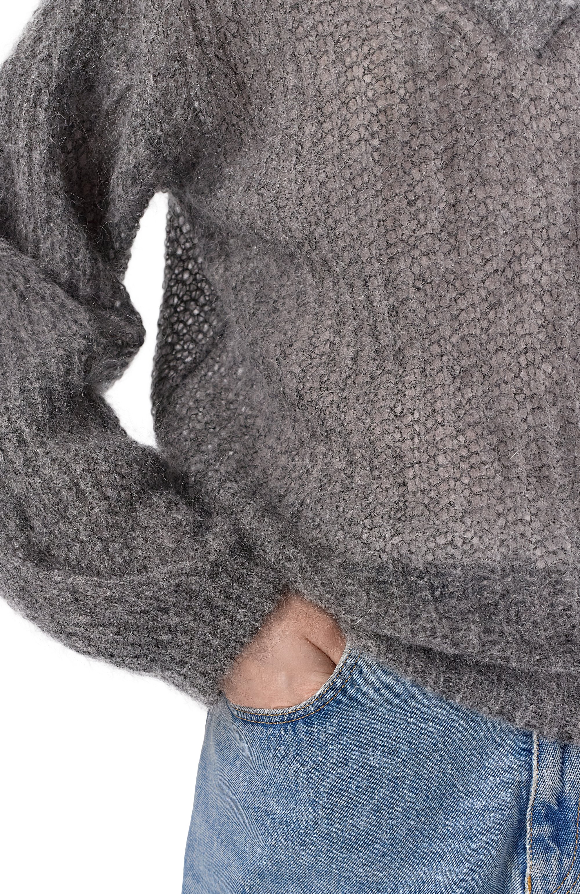 Свитер из шерсти и вискозы BOSS серого цвета по цене 33550 руб., арт. 50547926, фото 5 Свитер из шерсти и вискозы BOSS, арт. 50547926, фото 5