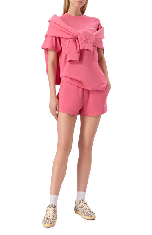 Хлопковая футболка Sporty and Rich T0043612201P139 Розовый  T0043612201P139 Фото 2
