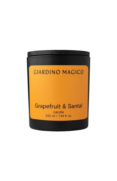 Парфюмированная свеча grapefruit & santal (220ml) GIARDINO MAGICO, арт. 4640200322029, фото 1