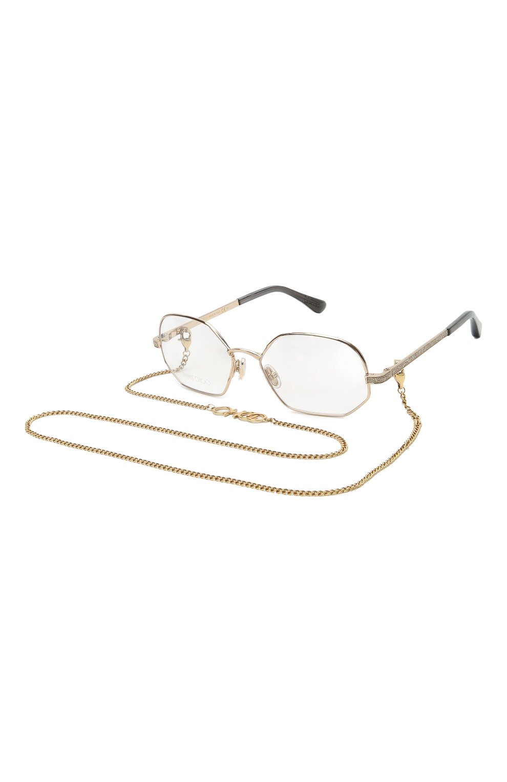 Оправа и цепочка JIMMY CHOO золотого цвета по цене 27600 руб., арт. JC245 2F7, фото 1 Оправа и цепочка JIMMY CHOO, арт. JC245 2F7, фото 1