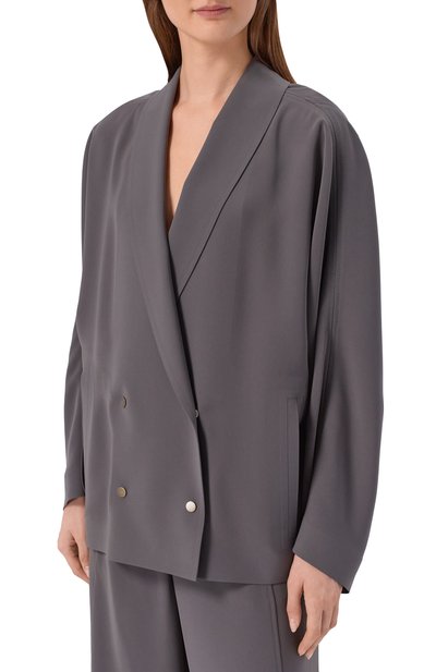 Жакет GIORGIO ARMANI серого цвета по цене 559000 руб., арт. GW002556/TE10832, фото 3 Жакет GIORGIO ARMANI, арт. GW002556/TE10832, фото 3