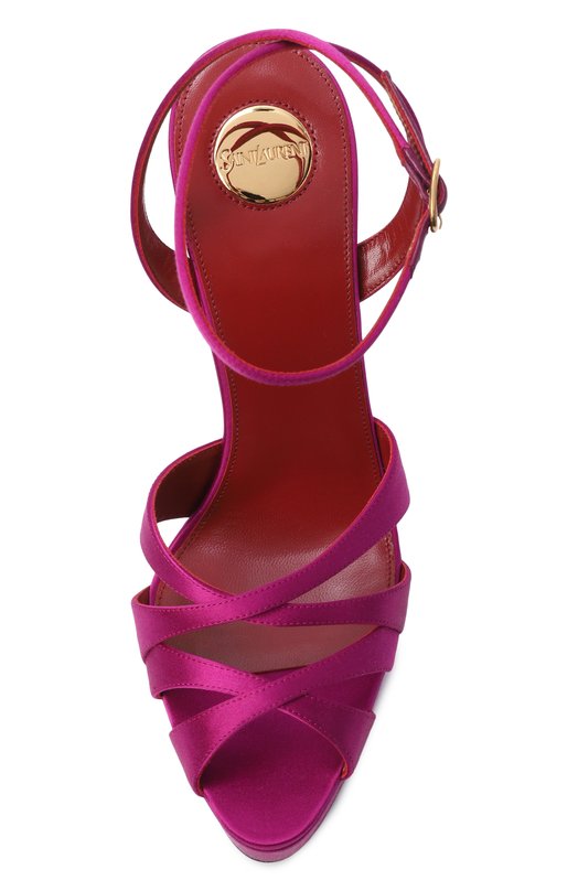 Текстильные босоножки Chandelle 110 Saint Laurent 860721/9QNA0 Розовый  860721/9QNA0 Фото 6