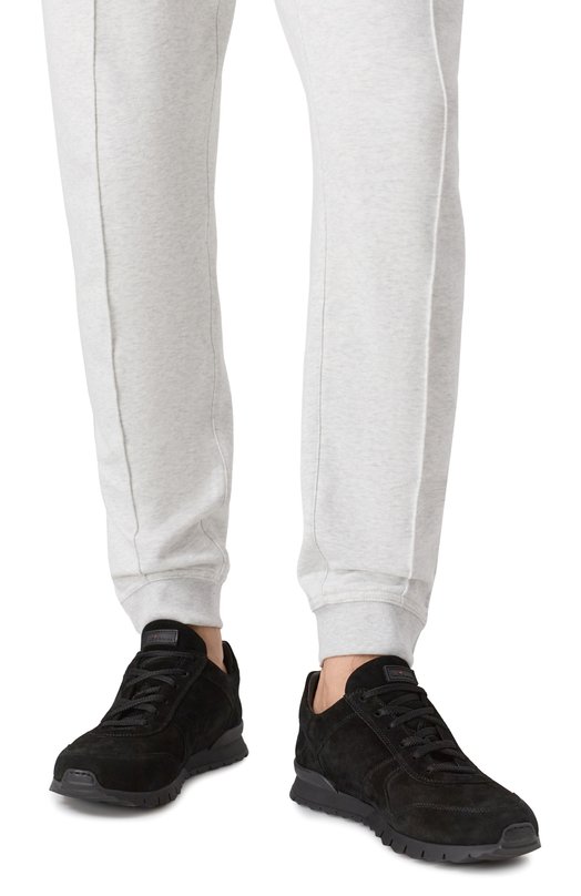 Замшевые кроссовки Kiton USSA114N0010815 Чёрный  USSA114N0010815 Фото 3