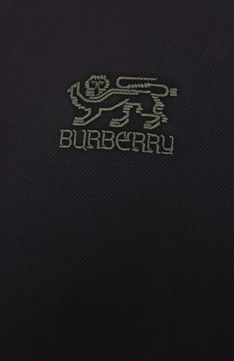 Мужское хлопковое поло BURBERRY черного цвета, арт. 8102292 | Фото 6 (Длина (для топов): Стандартные; Рукава: Короткие; Материал внешний: Хлопок; Стили: Кэжуэл; Застежка: Пуговицы; Принт: Без принта; Мужское Кросс-КТ: Футболка-одежда; Автоматизация ТО: Проставлено; Автоматизация состава: Проставлено; Детали: Без декора)