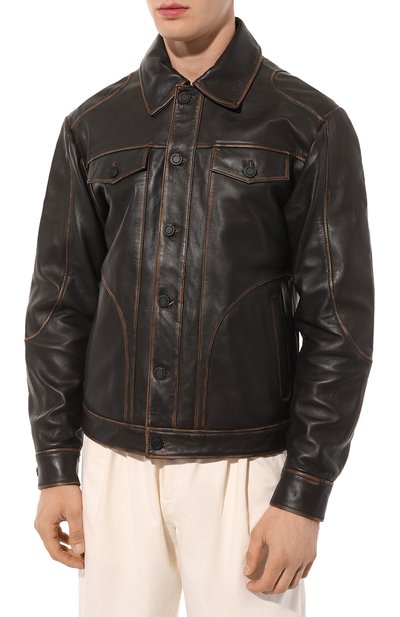 Кожаная куртка-рубашка TRUSSARDI, арт. 52S00918-2P000321, фото 3