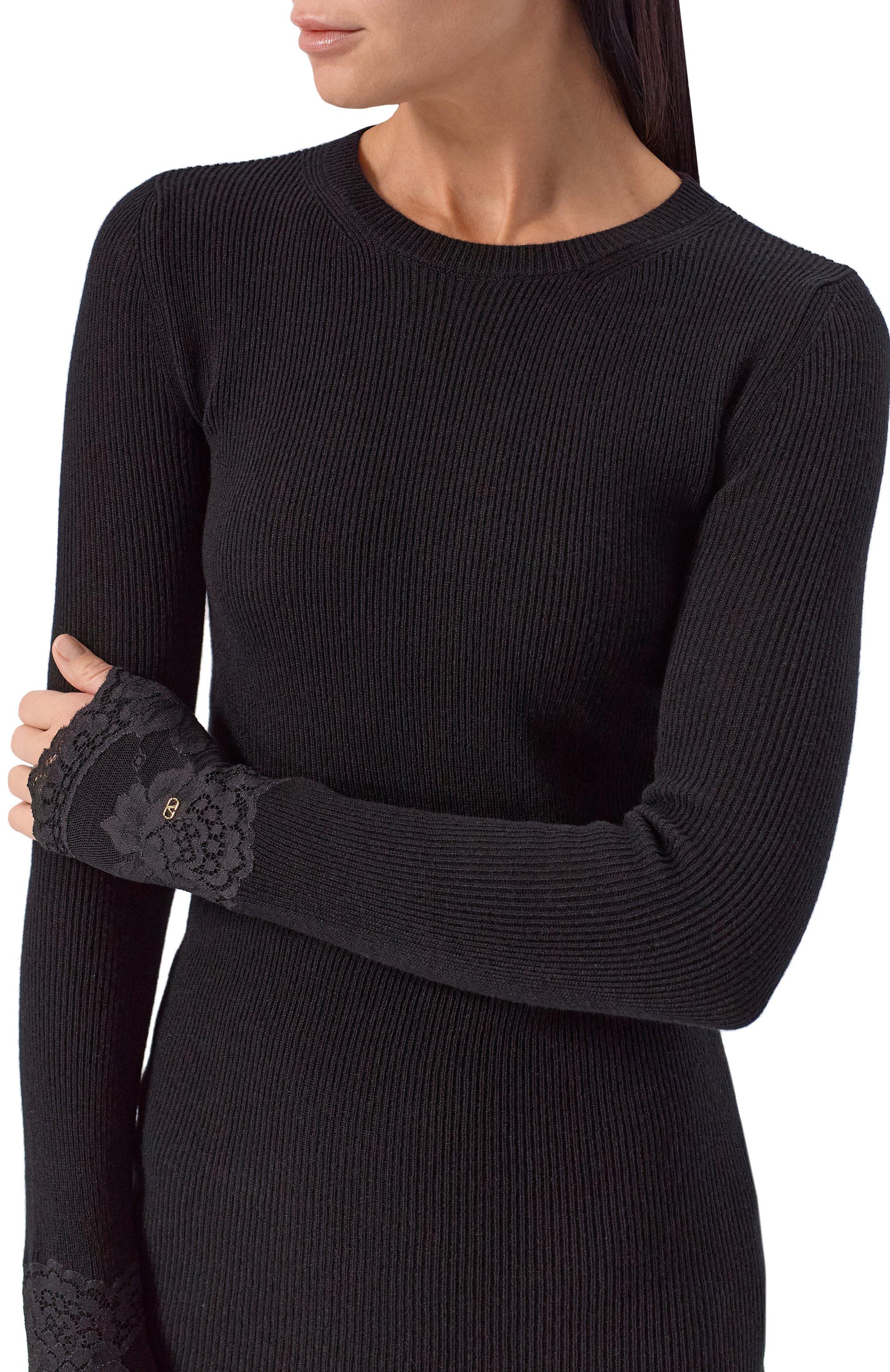 Кашемировый пуловер VALENTINO черного цвета по цене 283000 руб., арт. 7B0KC69G/9SH, фото 5 Кашемировый пуловер VALENTINO, арт. 7B0KC69G/9SH, фото 5