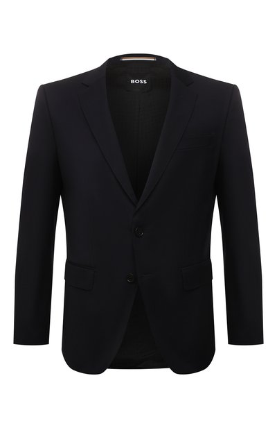 Шерстяной пиджак BOSS темно-синего цвета по цене 72950 руб., арт. 50469171, фото 1 Шерстяной пиджак BOSS, арт. 50469171, фото 1