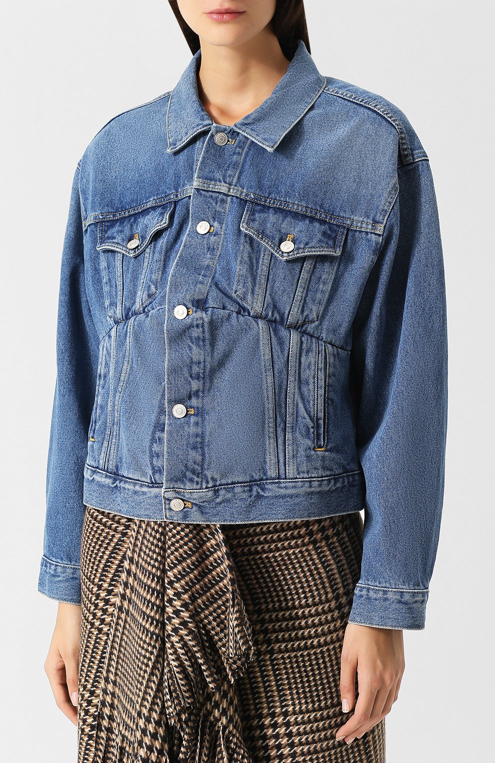 Джинсовая куртка с потертостями и накладными карманами BALENCIAGA, арт. 529175/TSB06, фото 3