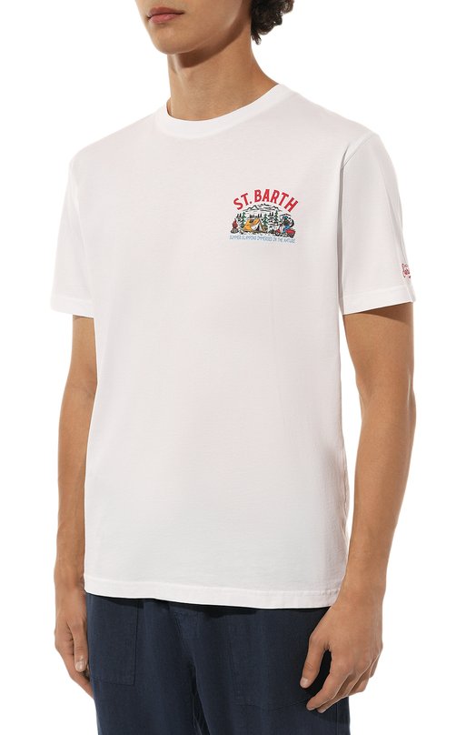 Хлопковая футболка MC2 Saint Barth STBM TSHIRT MAN/TSHM001/02203B Белый  STBM TSHIRT MAN/TSHM001/02203B Фото 3