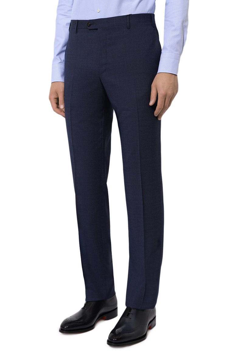 Мужской шерстяной костюм CORNELIANI темно-синего цвета, арт. 93X008-935002/9317536_1 | Фото 4 (Материал внешний: Шерсть; Рукава: Длинные; Костюмы М: Однобортный; Стили: Классический; Автоматизация состава: Проставлено; Автоматизация ТО: Проставлено)