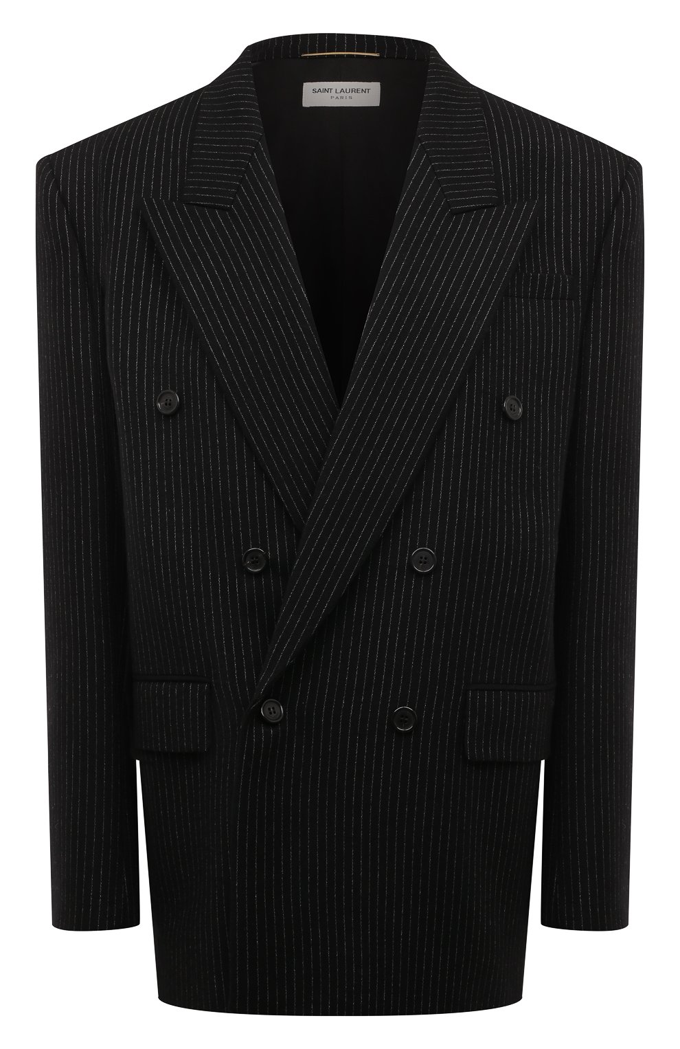 Шерстяной жакет SAINT LAURENT черного цвета по цене 360500 руб., арт. 762930/Y1A89, фото 1 Шерстяной жакет SAINT LAURENT, арт. 762930/Y1A89, фото 1