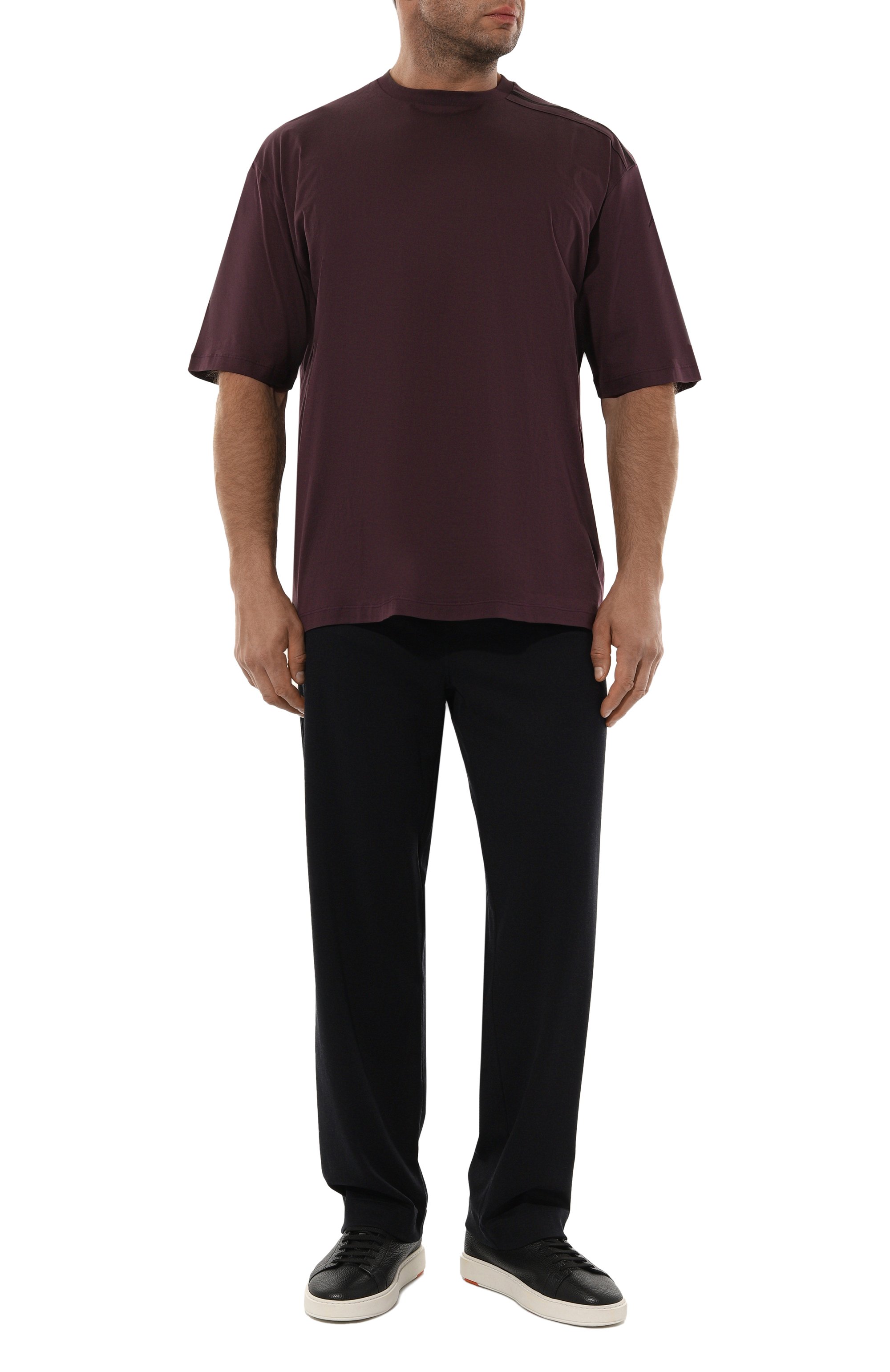 Хлопковая футболка ZILLI бордового цвета по цене 73900 руб., арт. TSR001M0110VFST00/66, фото 2 Хлопковая футболка ZILLI, арт. TSR001M0110VFST00/66, фото 2