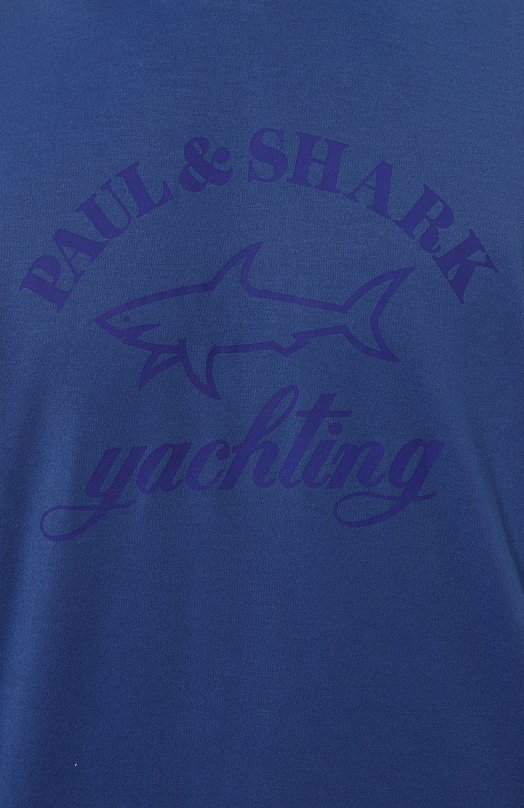 Хлопковая футболка Paul&Shark C0P1007/C00/3XL-6XL Синий  C0P1007/C00/3XL-6XL Фото 5