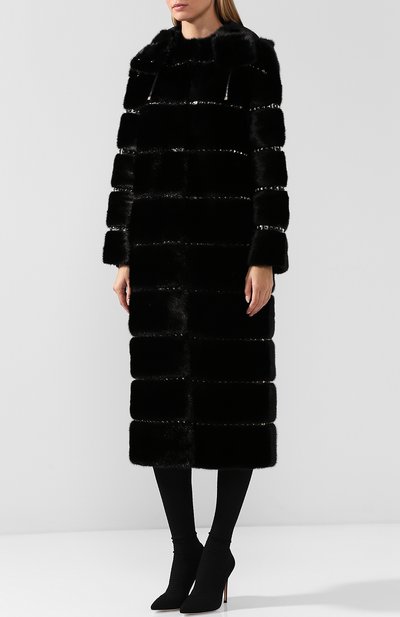 Шуба из меха норки с капюшоном VALENTINO черного цвета по цене 2980000 руб., арт. QF3FA5961DF, фото 3 Шуба из меха норки с капюшоном VALENTINO, арт. QF3FA5961DF, фото 3