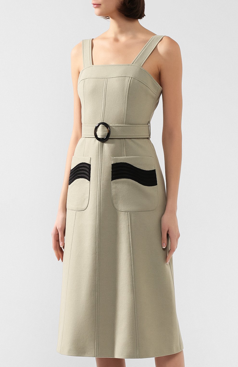Платье с поясом JM STUDIO зеленого цвета по цене 30970 руб., арт. FW192007, фото 3 Платье с поясом JM STUDIO, арт. FW192007, фото 3