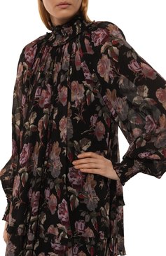 Женское платье из вискозы THE KOOPLES черного цвета, арт. FR0B29069K | Фото 5 (Материал сплава: Проставлено; Материал внешний: Вискоза; Длина Ж (юбки, платья, шорты): Мини; Рукава: Длинные; Драгоценные камни: Проставлено; Женское Кросс-КТ: Платье-одежда; Случай: Повседневный; Стили: Романтичный)