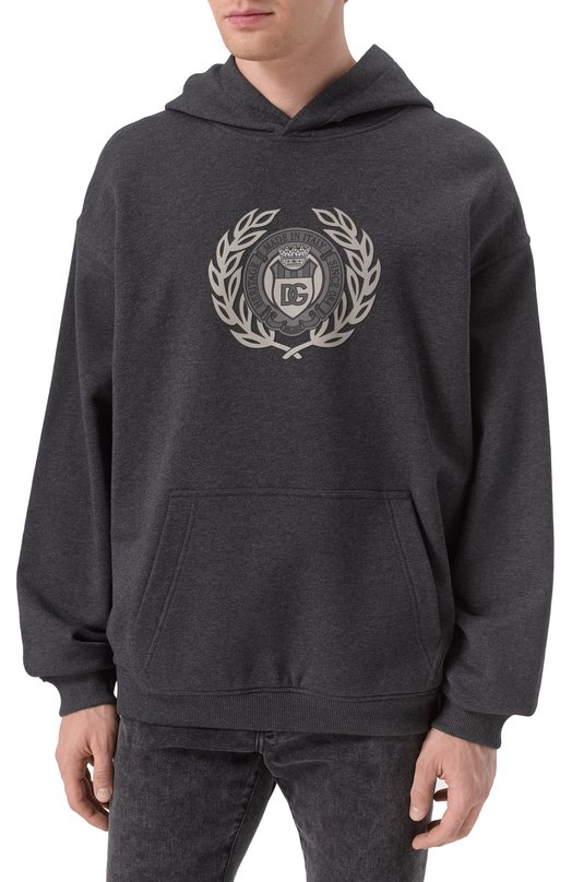 Хлопковое худи Dolce & Gabbana G9BKTT/G703W Серый  G9BKTT/G703W Фото 3