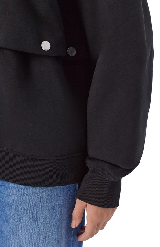 Хлопковое худи Sportmax SAGGI0 Чёрный  SAGGI0 Фото 5