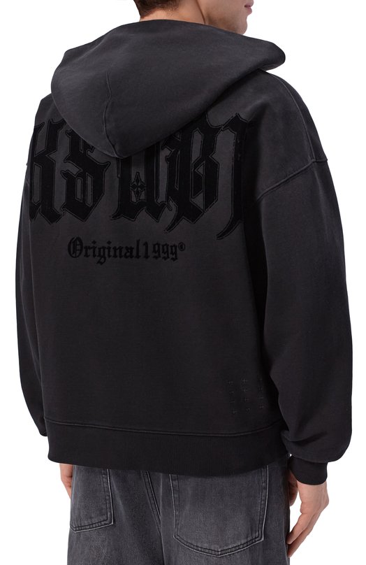 Хлопковая толстовка Ksubi MPS26FL001 Чёрный  MPS26FL001 Фото 4
