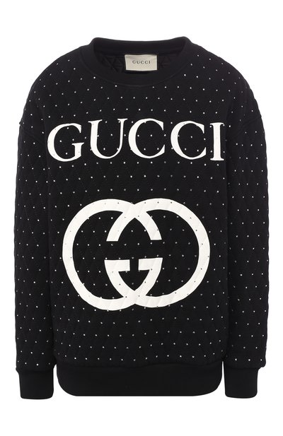 Женский хлопковый пуловер с логотипом бренда GUCCI, арт. 543640/X922B